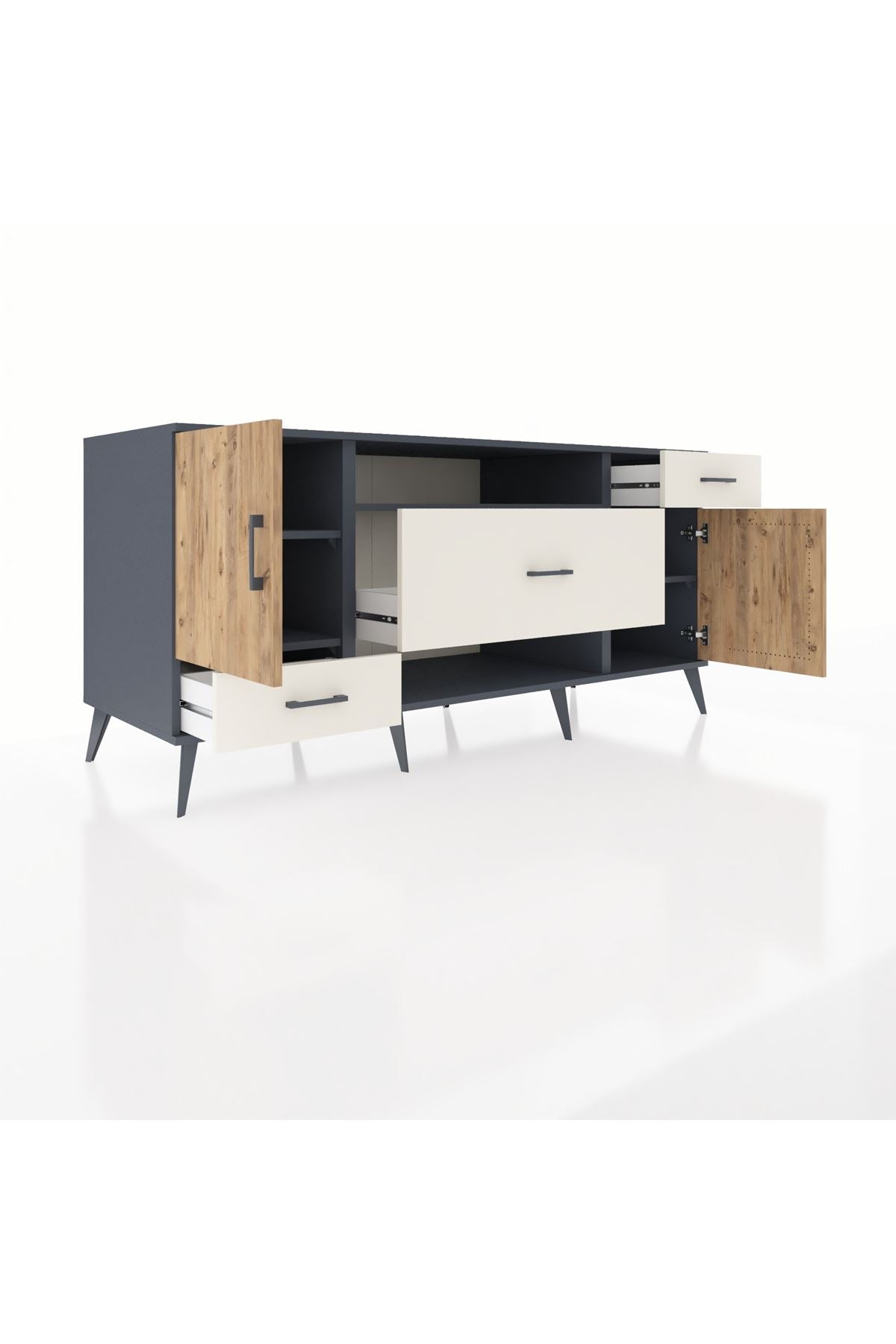 Kronos Konsol 4 Raflı 3 Çekmeceli 2 Kapaklı 176x59x83 - S610M022V10C