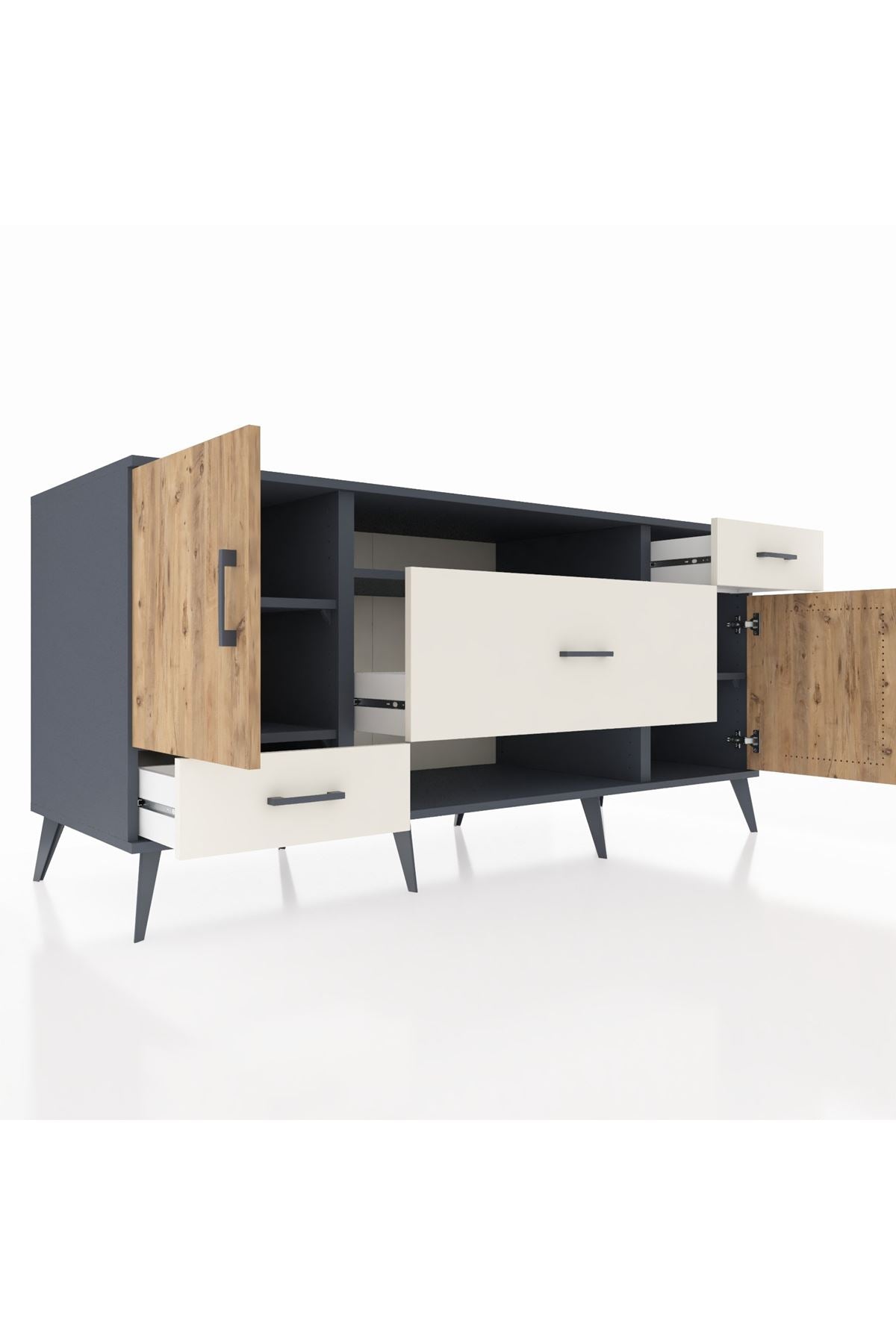 Kronos Konsol 4 Raflı 3 Çekmeceli 2 Kapaklı 176x59x83 - S610M022V10C