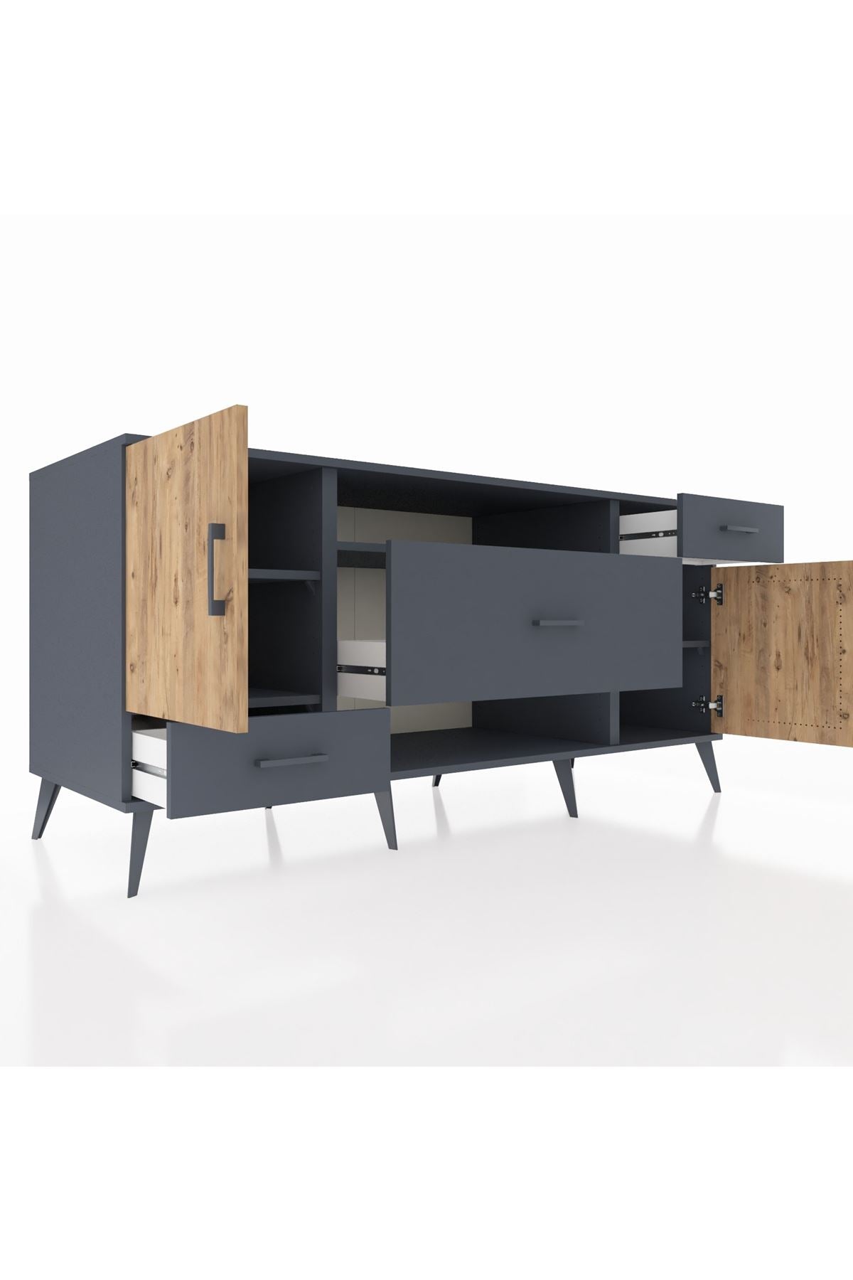 Kronos Konsol 4 Raflı 3 Çekmeceli 2 Kapaklı 176x59x83 - S610M022V11C