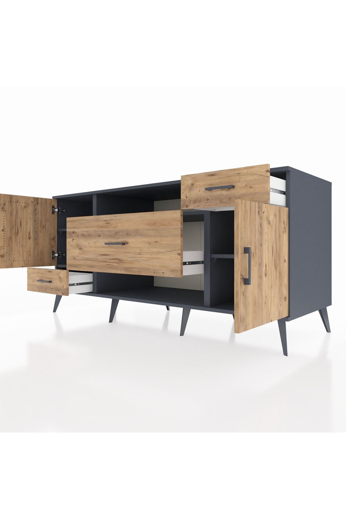 Kronos Konsol 4 Raflı 3 Çekmeceli 2 Kapaklı 176x59x83 - S610M022V12C