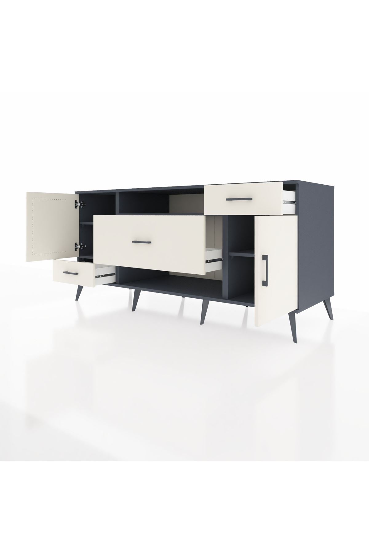 Kronos Konsol 4 Raflı 3 Çekmeceli 2 Kapaklı 176x59x83 - S610M022V13C