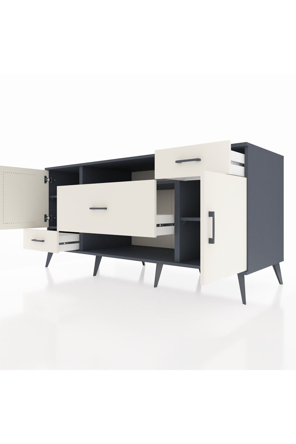 Kronos Konsol 4 Raflı 3 Çekmeceli 2 Kapaklı 176x59x83 - S610M022V13C