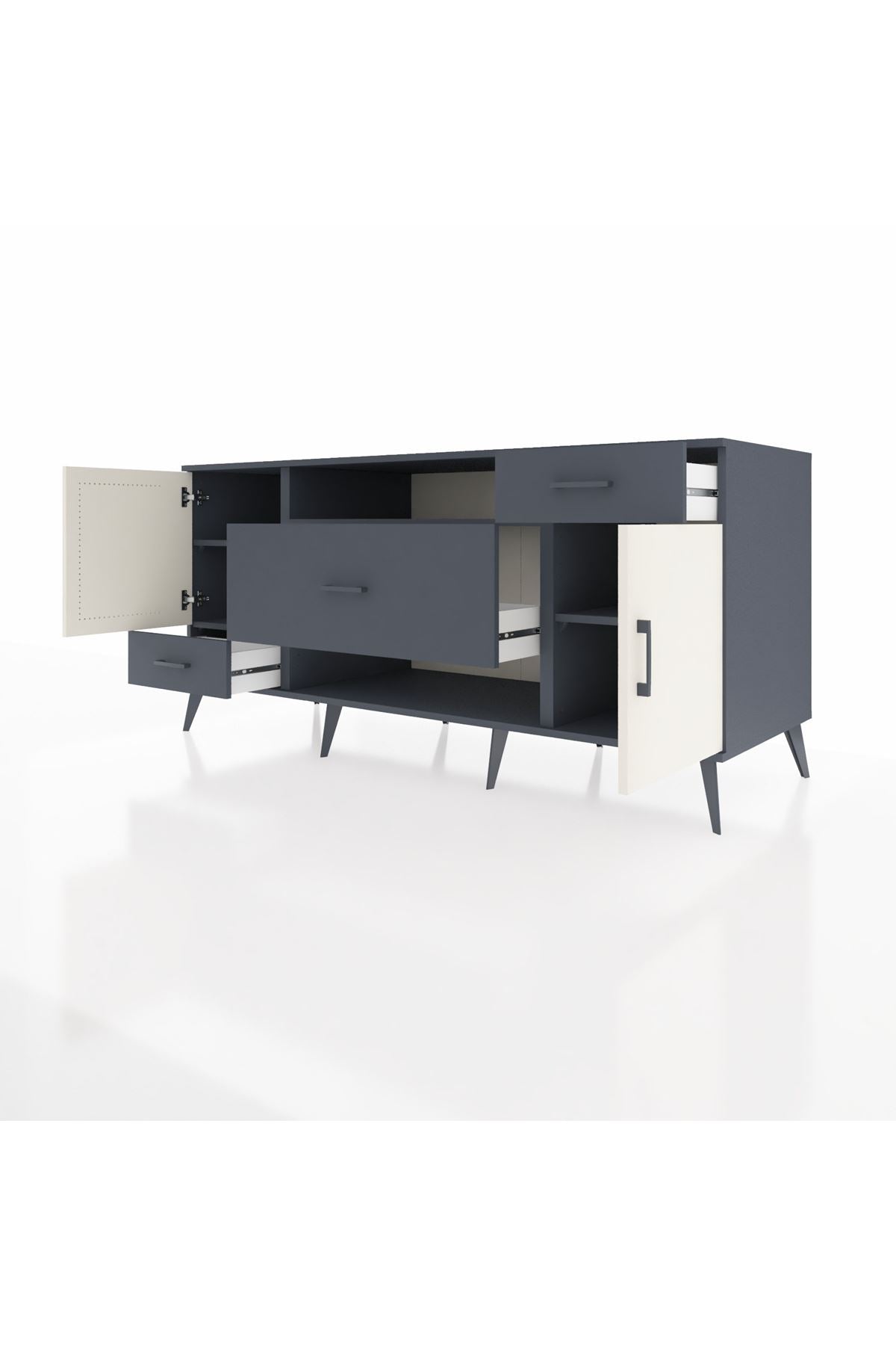 Kronos Konsol 4 Raflı 3 Çekmeceli 2 Kapaklı 176x59x83 - S610M022V14C