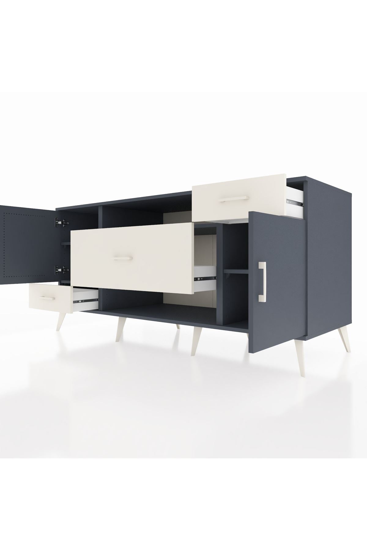 Kronos Konsol 4 Raflı 3 Çekmeceli 2 Kapaklı 176x59x83 - S610M022V16C