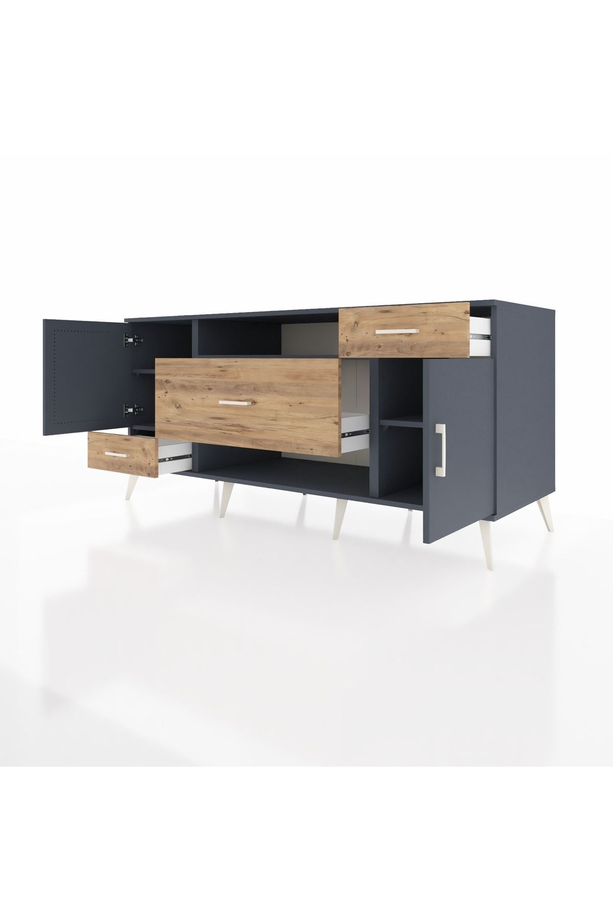 Kronos Konsol 4 Raflı 3 Çekmeceli 2 Kapaklı 176x59x83 - S610M022V18C