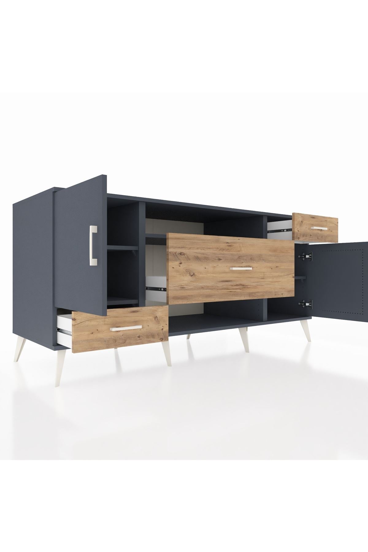 Kronos Konsol 4 Raflı 3 Çekmeceli 2 Kapaklı 176x59x83 - S610M022V18C