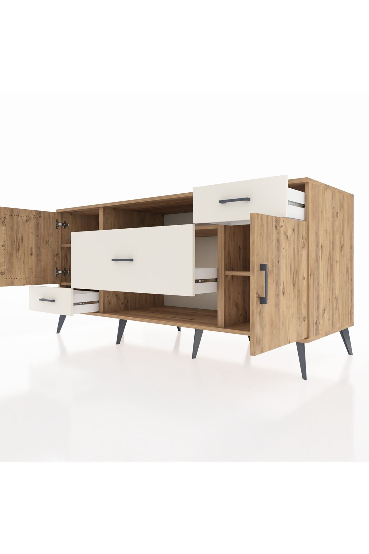 Kronos Konsol 4 Raflı 3 Çekmeceli 2 Kapaklı 176x59x83 - S610M022V19C