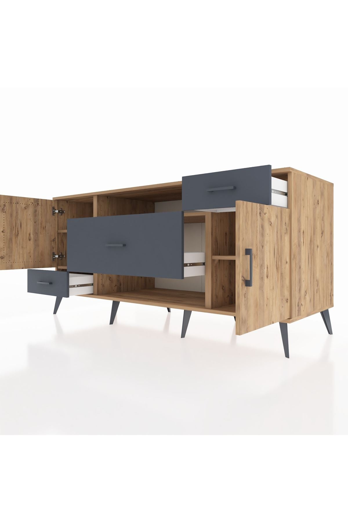 Kronos Konsol 4 Raflı 3 Çekmeceli 2 Kapaklı 176x59x83 - S610M022V20C