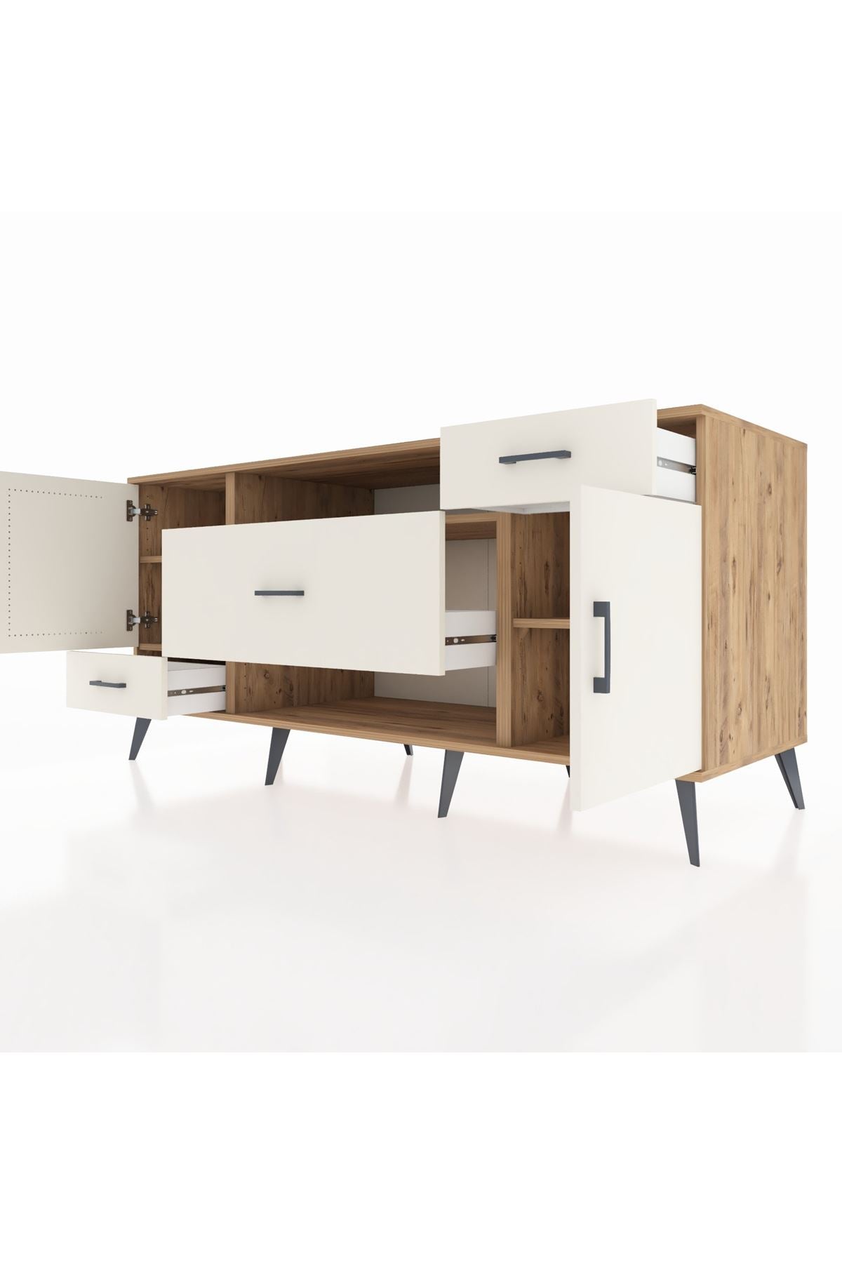 Kronos Konsol 4 Raflı 3 Çekmeceli 2 Kapaklı 176x59x83 - S610M022V22C