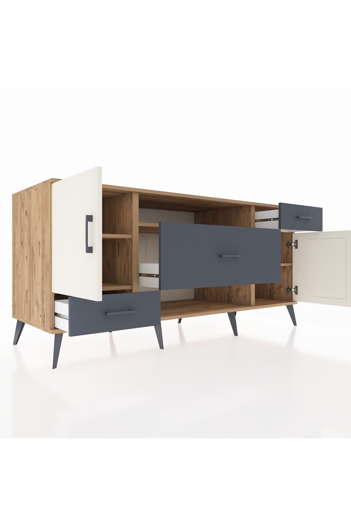 Kronos Konsol 4 Raflı 3 Çekmeceli 2 Kapaklı 176x59x83 - S610M022V23C