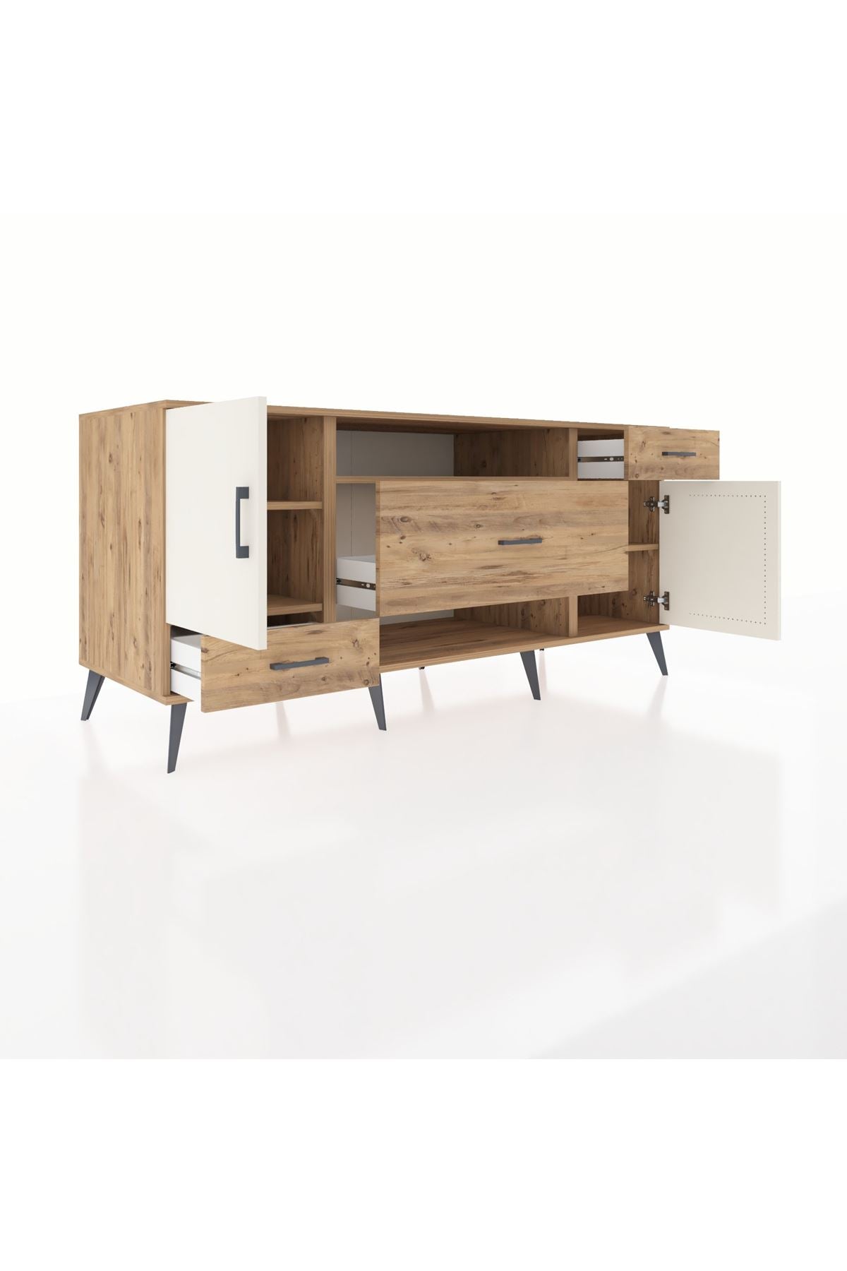 Kronos Konsol 4 Raflı 3 Çekmeceli 2 Kapaklı 176x59x83 - S610M022V24C