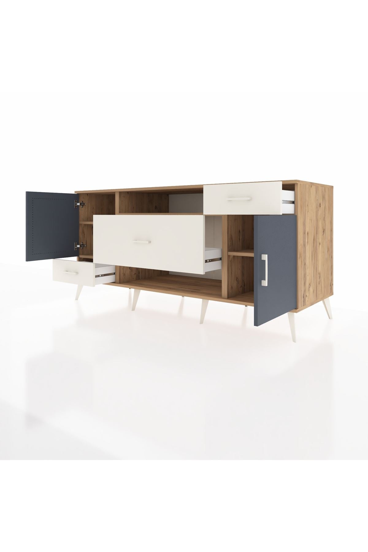 Kronos Konsol 4 Raflı 3 Çekmeceli 2 Kapaklı 176x59x83 - S610M022V25C