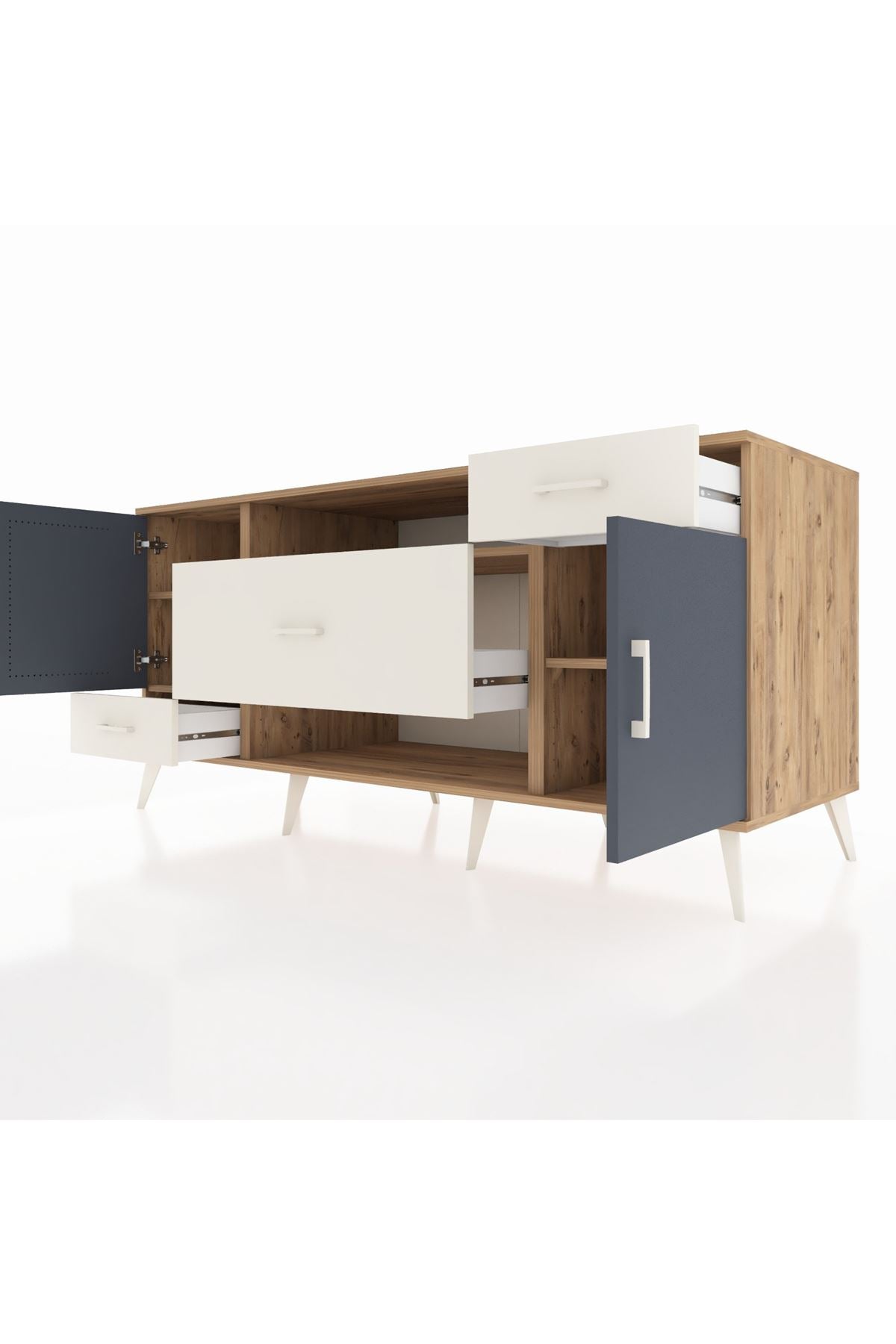 Kronos Konsol 4 Raflı 3 Çekmeceli 2 Kapaklı 176x59x83 - S610M022V25C