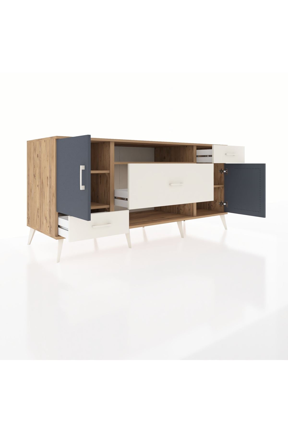 Kronos Konsol 4 Raflı 3 Çekmeceli 2 Kapaklı 176x59x83 - S610M022V25C