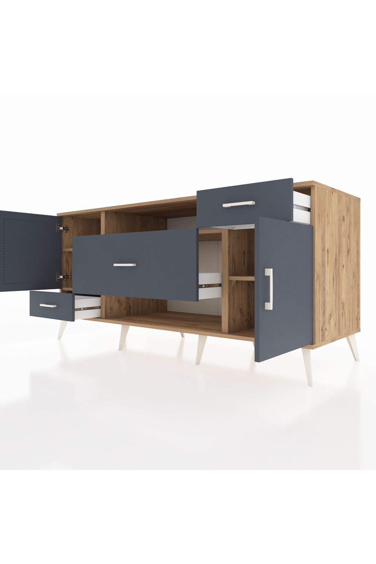 Kronos Konsol 4 Raflı 3 Çekmeceli 2 Kapaklı 176x59x83 - S610M022V26C