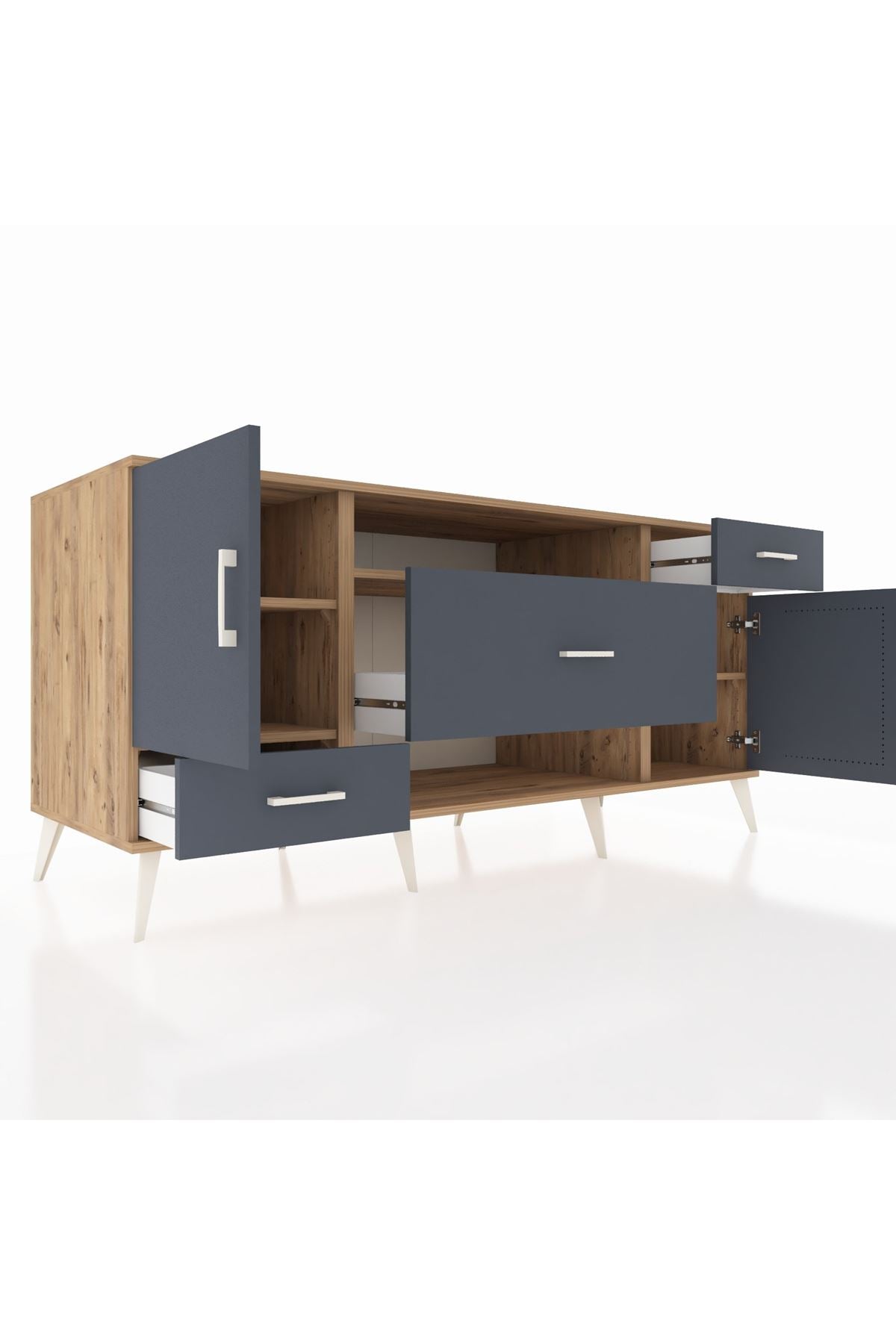 Kronos Konsol 4 Raflı 3 Çekmeceli 2 Kapaklı 176x59x83 - S610M022V26C