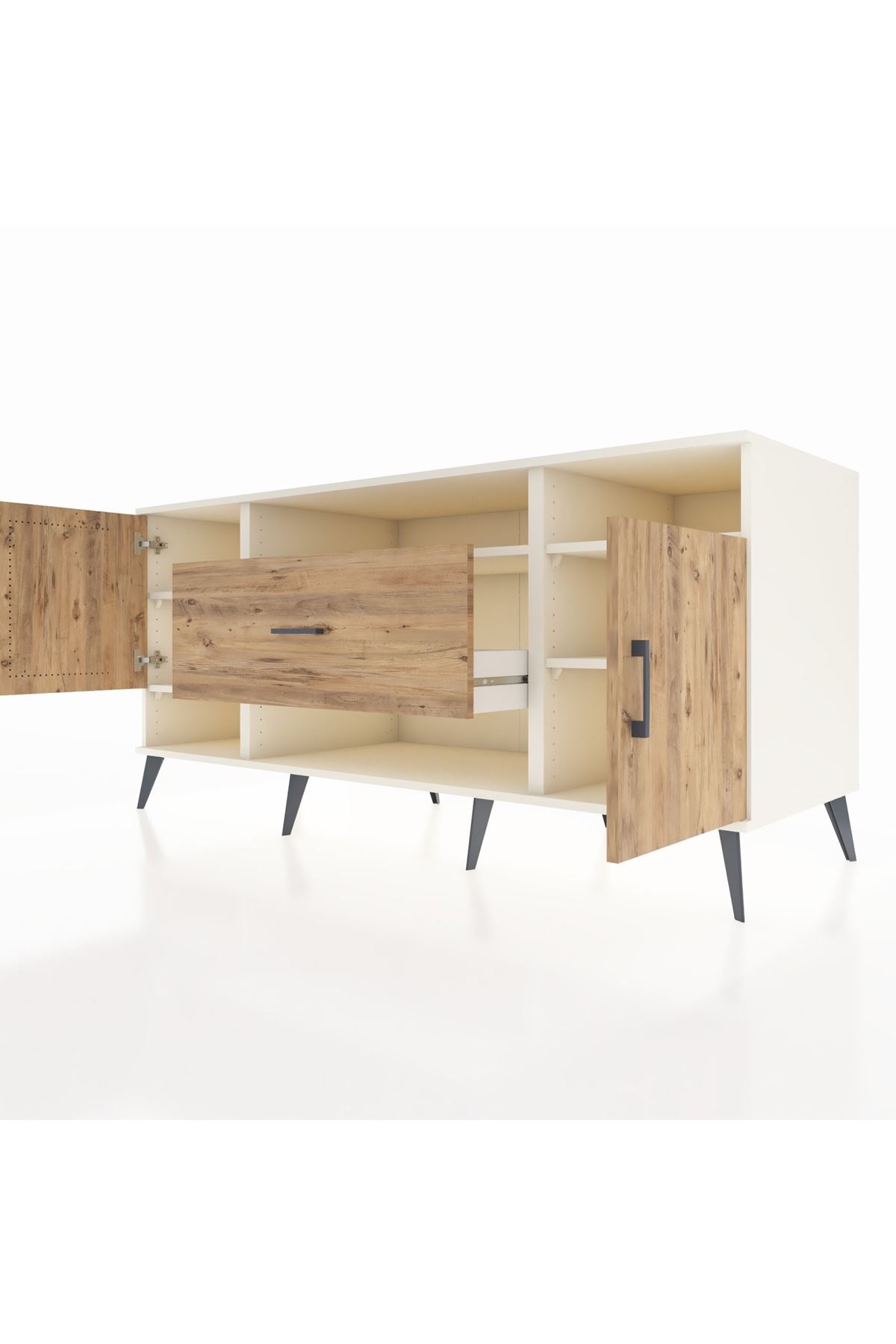 Kronos Konsol 5 Raflı Tek Çekmeceli 2 Kapaklı 176x59x83 - S610M023V03C