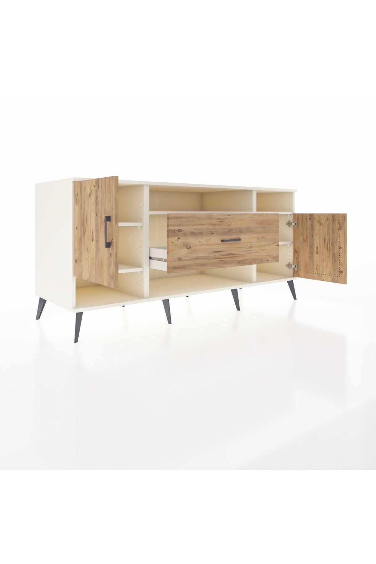 Kronos Konsol 5 Raflı Tek Çekmeceli 2 Kapaklı 176x59x83 - S610M023V03C