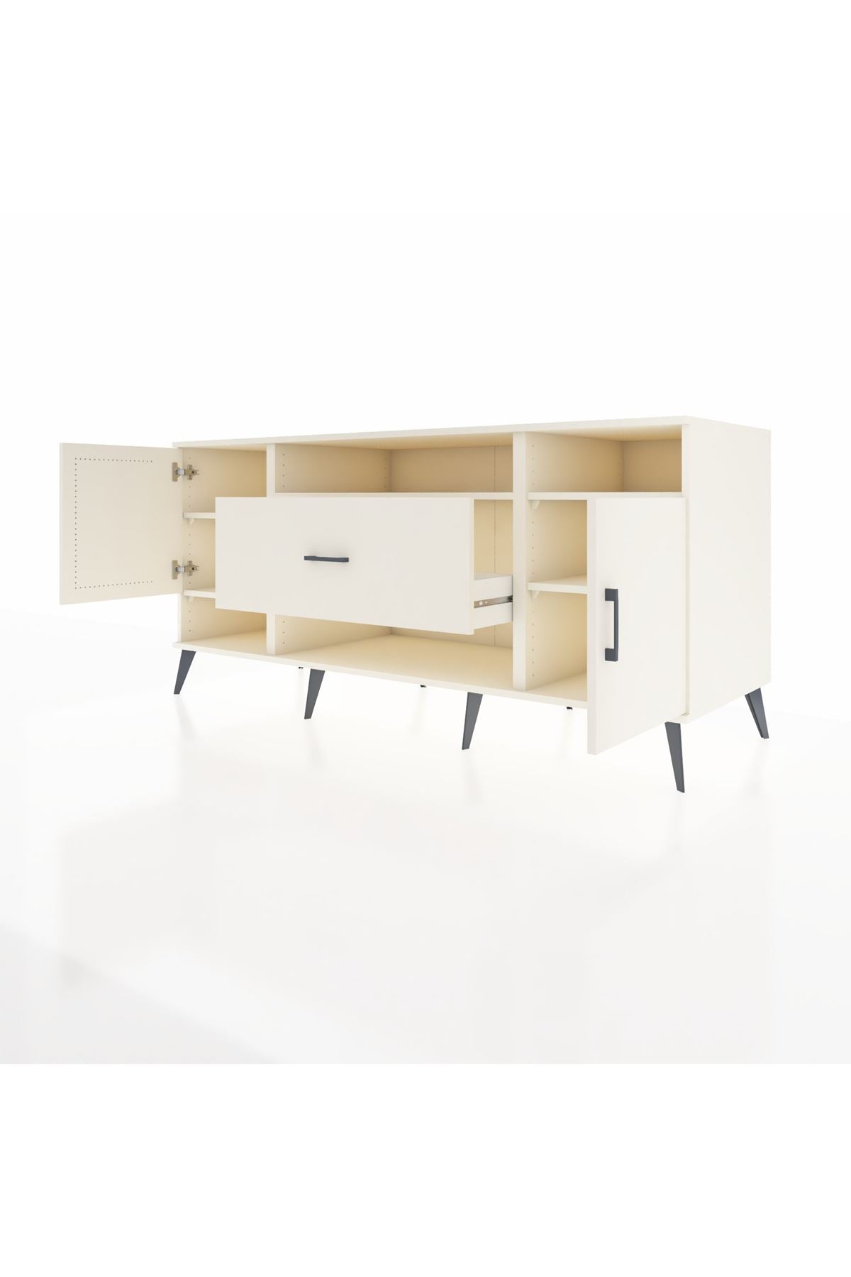 Kronos Konsol 5 Raflı Tek Çekmeceli 2 Kapaklı 176x59x83 - S610M023V04C