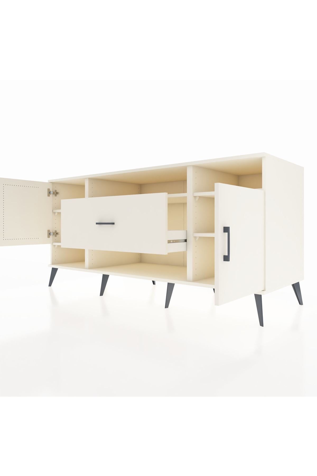 Kronos Konsol 5 Raflı Tek Çekmeceli 2 Kapaklı 176x59x83 - S610M023V04C