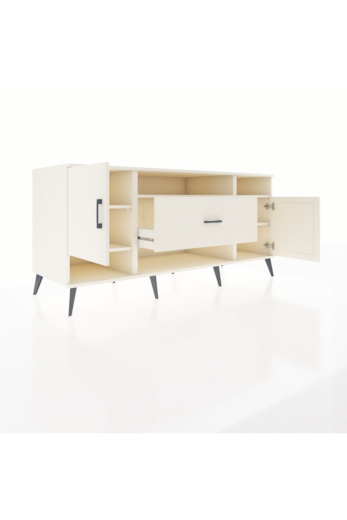 Kronos Konsol 5 Raflı Tek Çekmeceli 2 Kapaklı 176x59x83 - S610M023V04C