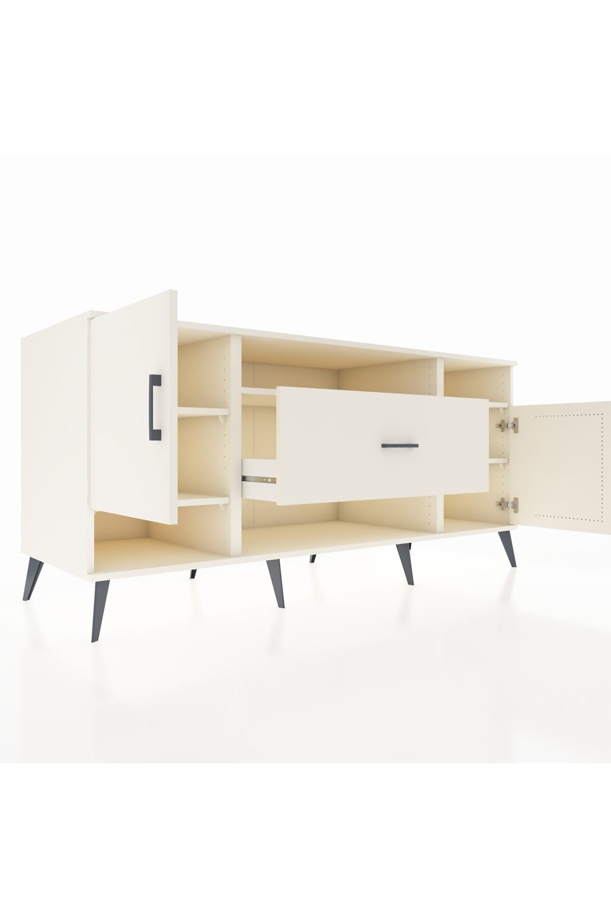 Kronos Konsol 5 Raflı Tek Çekmeceli 2 Kapaklı 176x59x83 - S610M023V04C