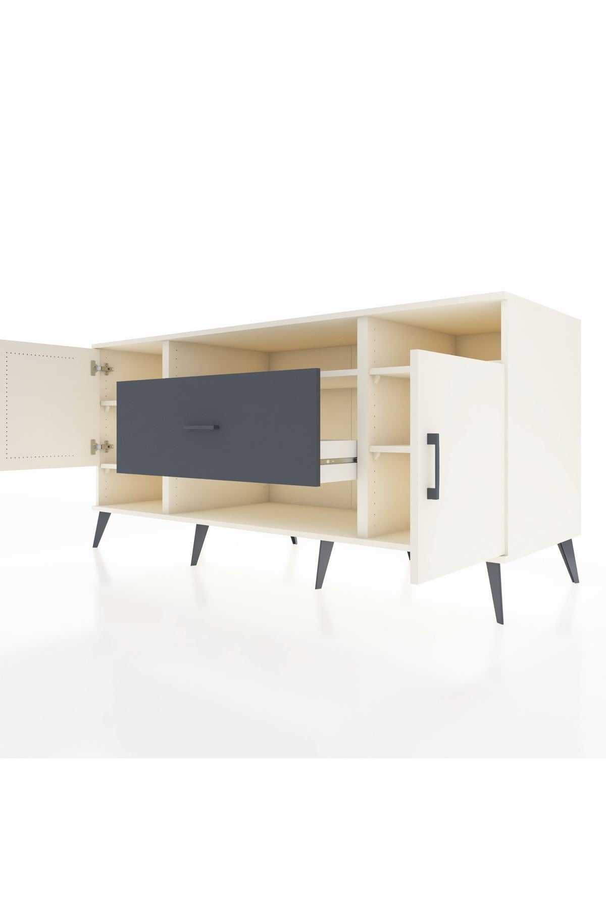 Kronos Konsol 5 Raflı Tek Çekmeceli 2 Kapaklı 176x59x83 - S610M023V05C