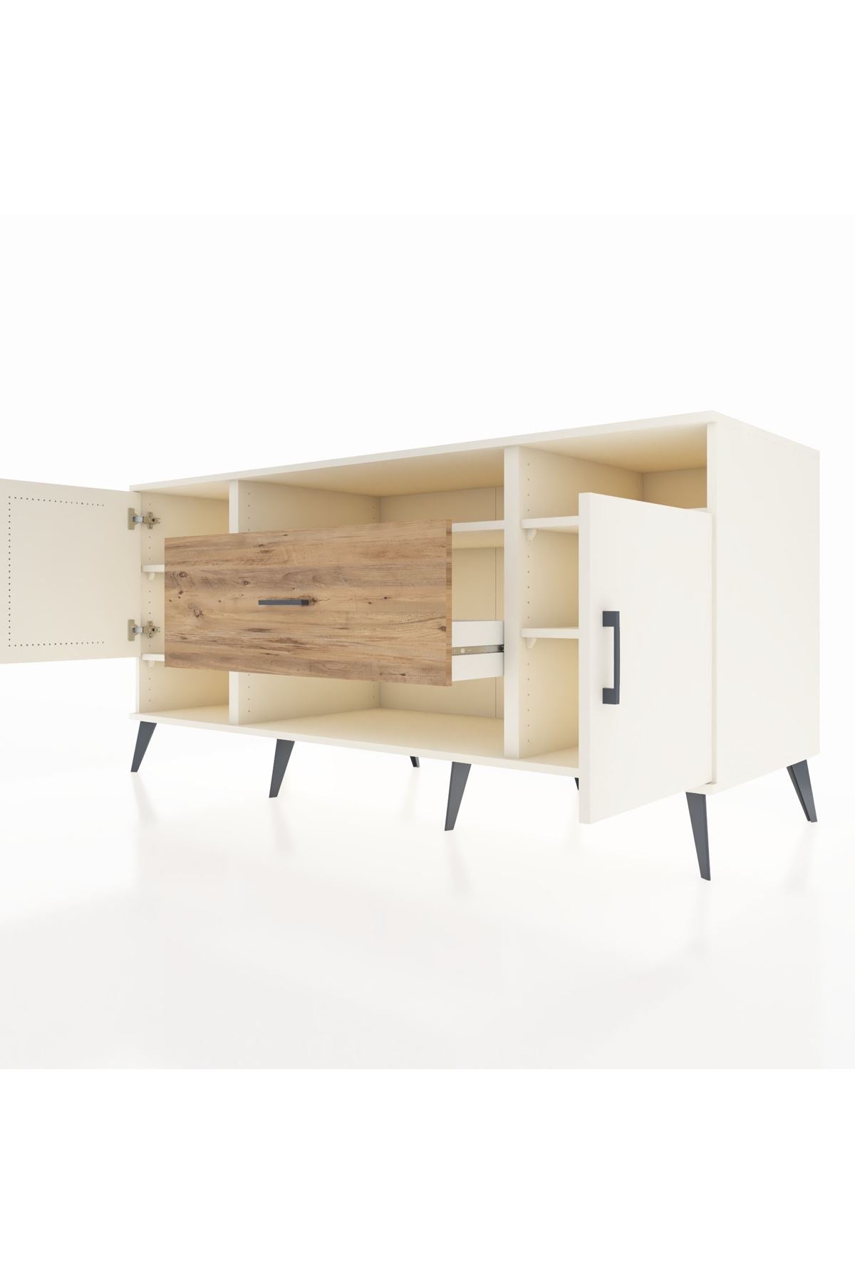 Kronos Konsol 5 Raflı Tek Çekmeceli 2 Kapaklı 176x59x83 - S610M023V06C