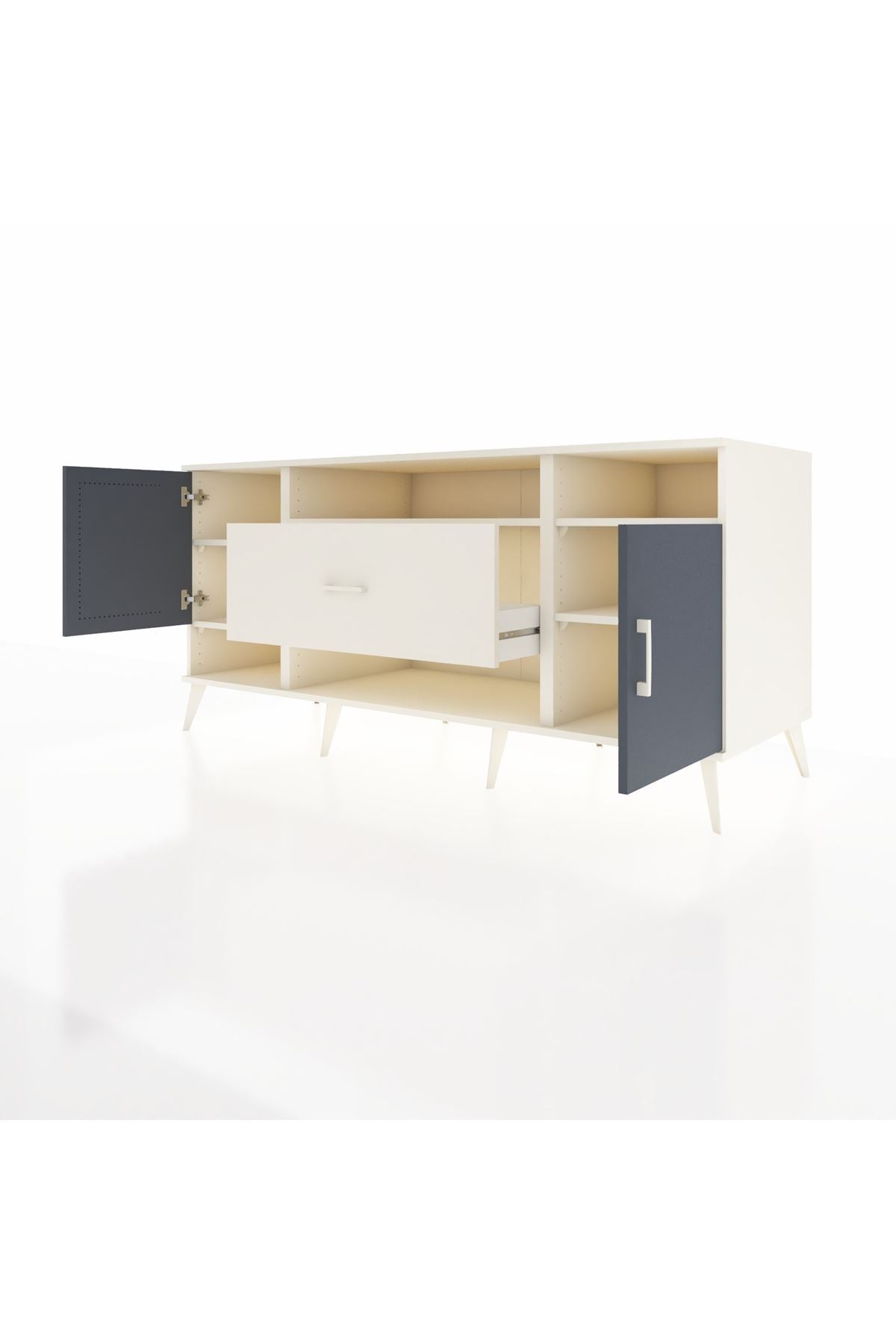 Kronos Konsol 5 Raflı Tek Çekmeceli 2 Kapaklı 176x59x83 - S610M023V07C