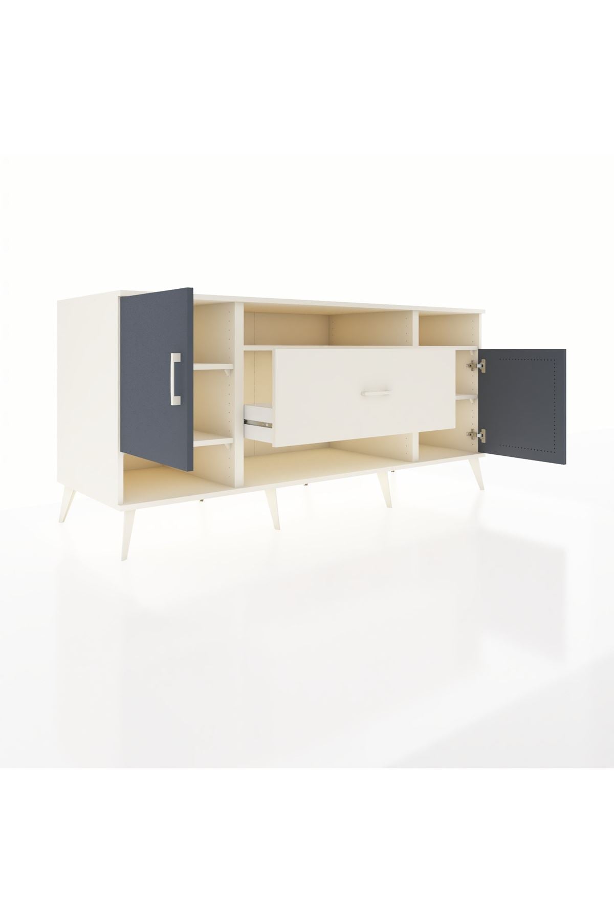 Kronos Konsol 5 Raflı Tek Çekmeceli 2 Kapaklı 176x59x83 - S610M023V07C