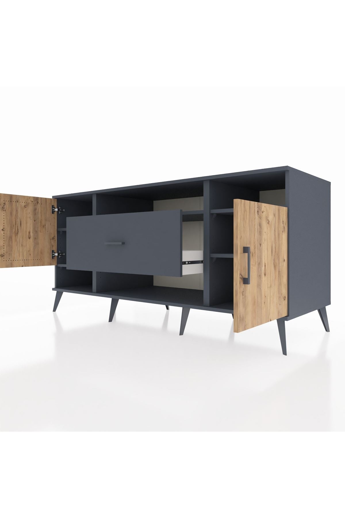 Kronos Konsol 5 Raflı Tek Çekmeceli 2 Kapaklı 176x59x83 - S610M023V11C