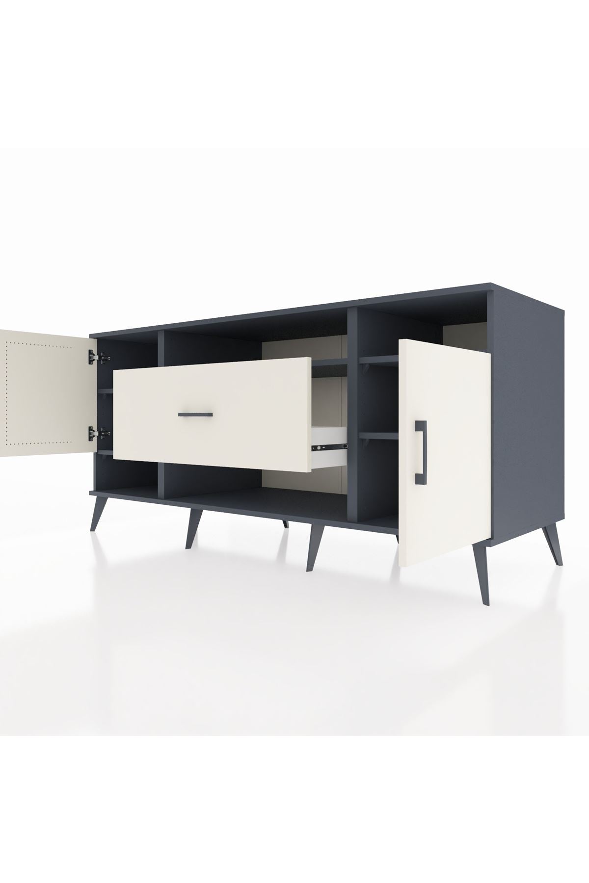 Kronos Konsol 5 Raflı Tek Çekmeceli 2 Kapaklı 176x59x83 - S610M023V13C