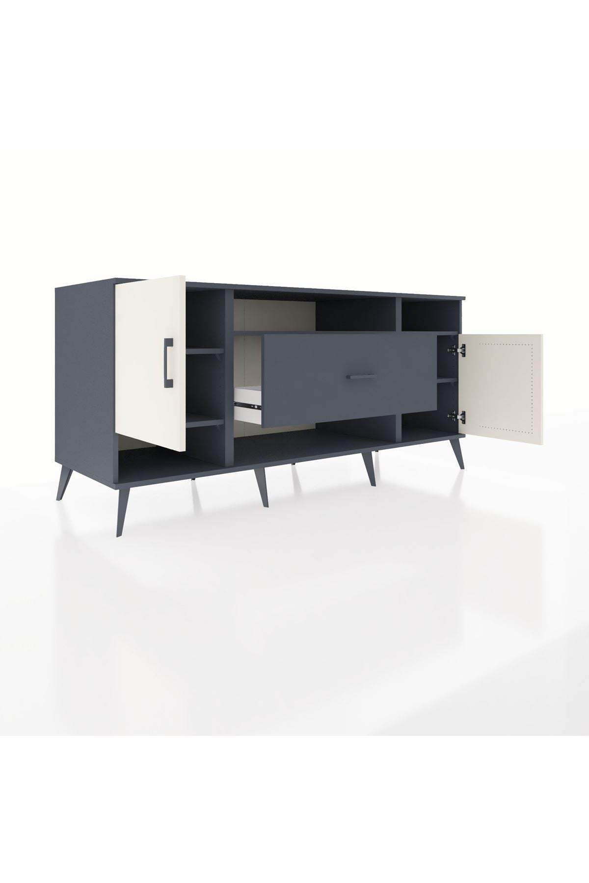 Kronos Konsol 5 Raflı Tek Çekmeceli 2 Kapaklı 176x59x83 - S610M023V14C