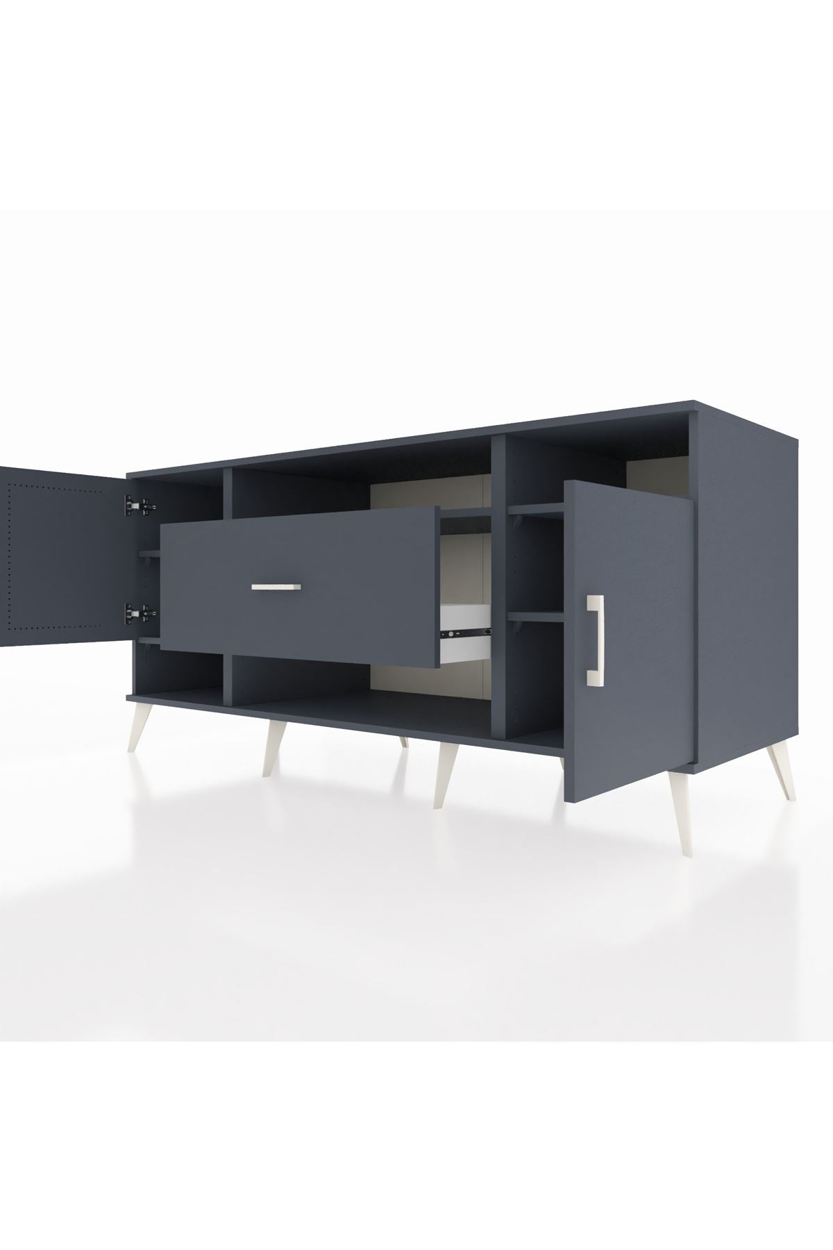 Kronos Konsol 5 Raflı Tek Çekmeceli 2 Kapaklı 176x59x83 - S610M023V17C