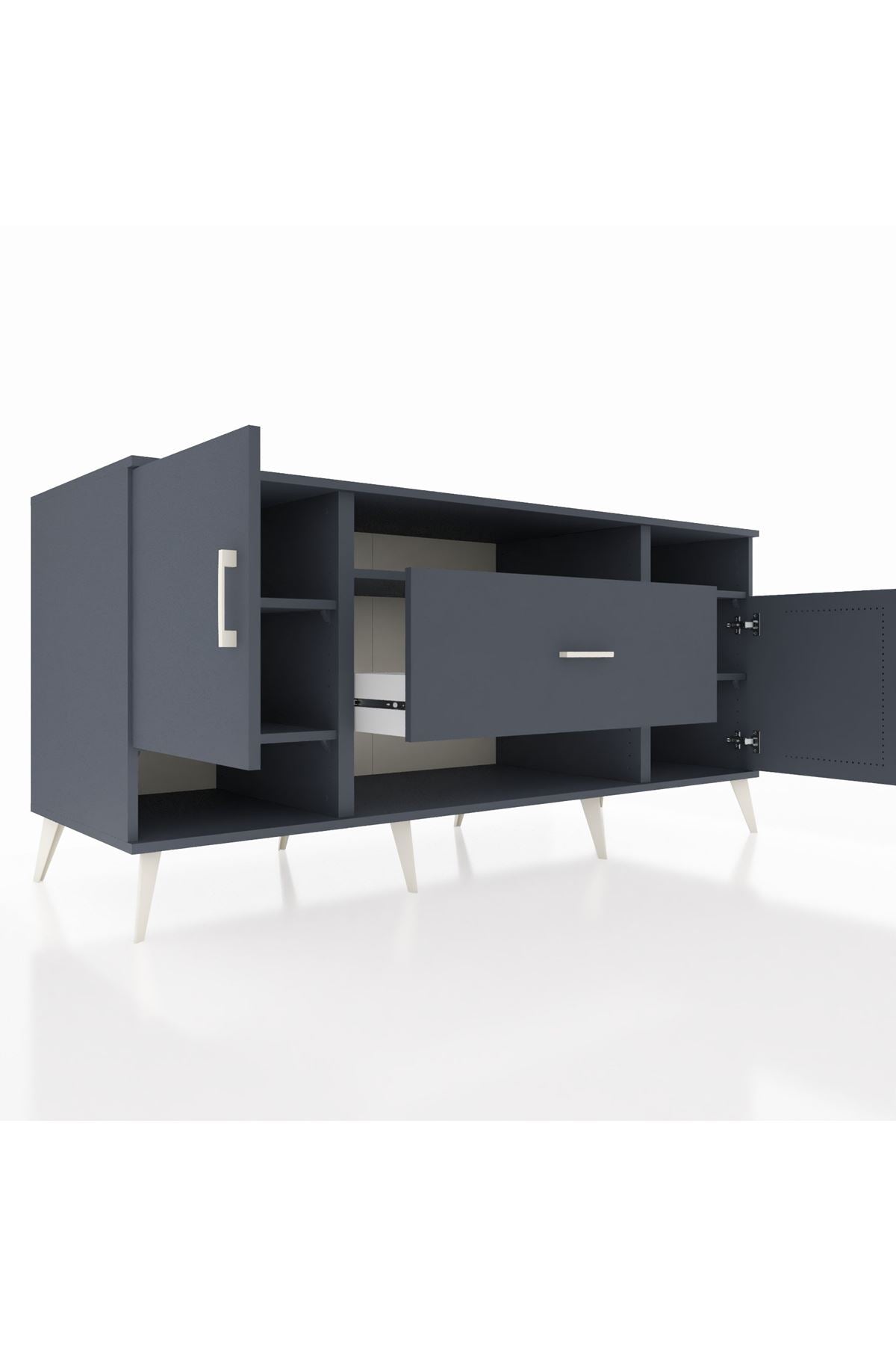 Kronos Konsol 5 Raflı Tek Çekmeceli 2 Kapaklı 176x59x83 - S610M023V17C