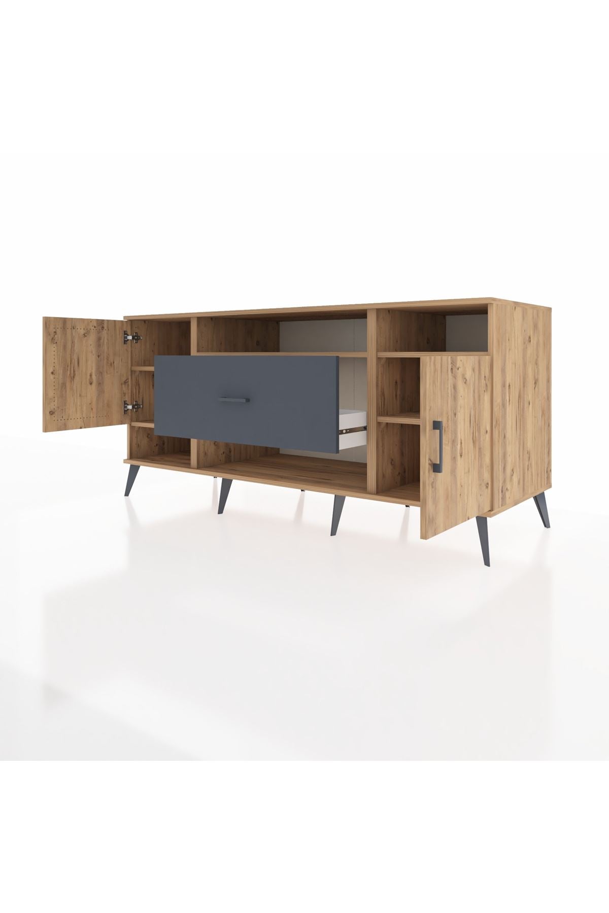 Kronos Konsol 5 Raflı Tek Çekmeceli 2 Kapaklı 176x59x83 - S610M023V20C