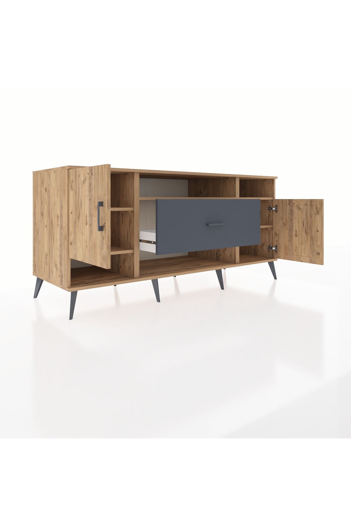 Kronos Konsol 5 Raflı Tek Çekmeceli 2 Kapaklı 176x59x83 - S610M023V20C