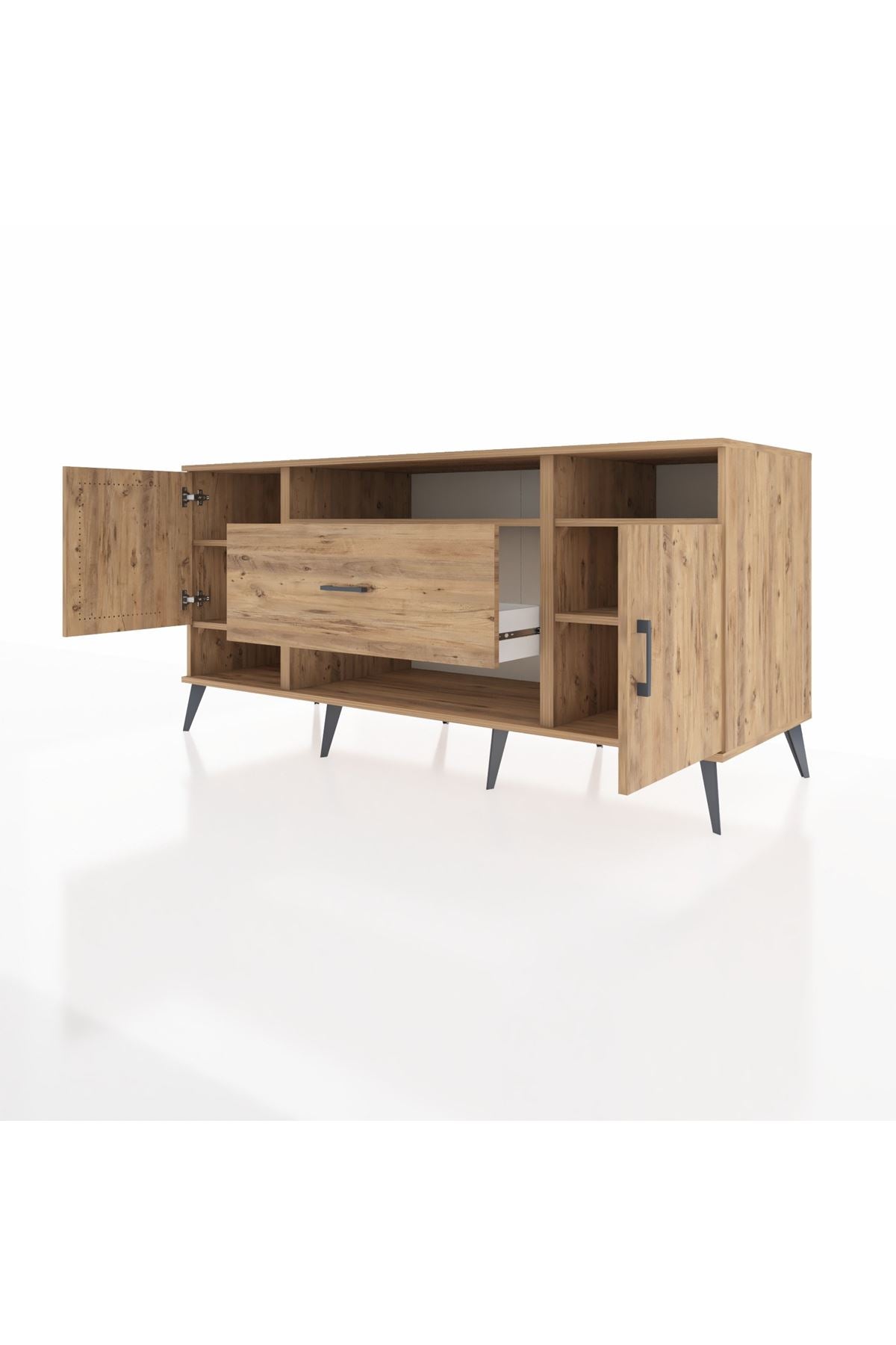 Kronos Konsol 5 Raflı Tek Çekmeceli 2 Kapaklı 176x59x83 - S610M023V21C