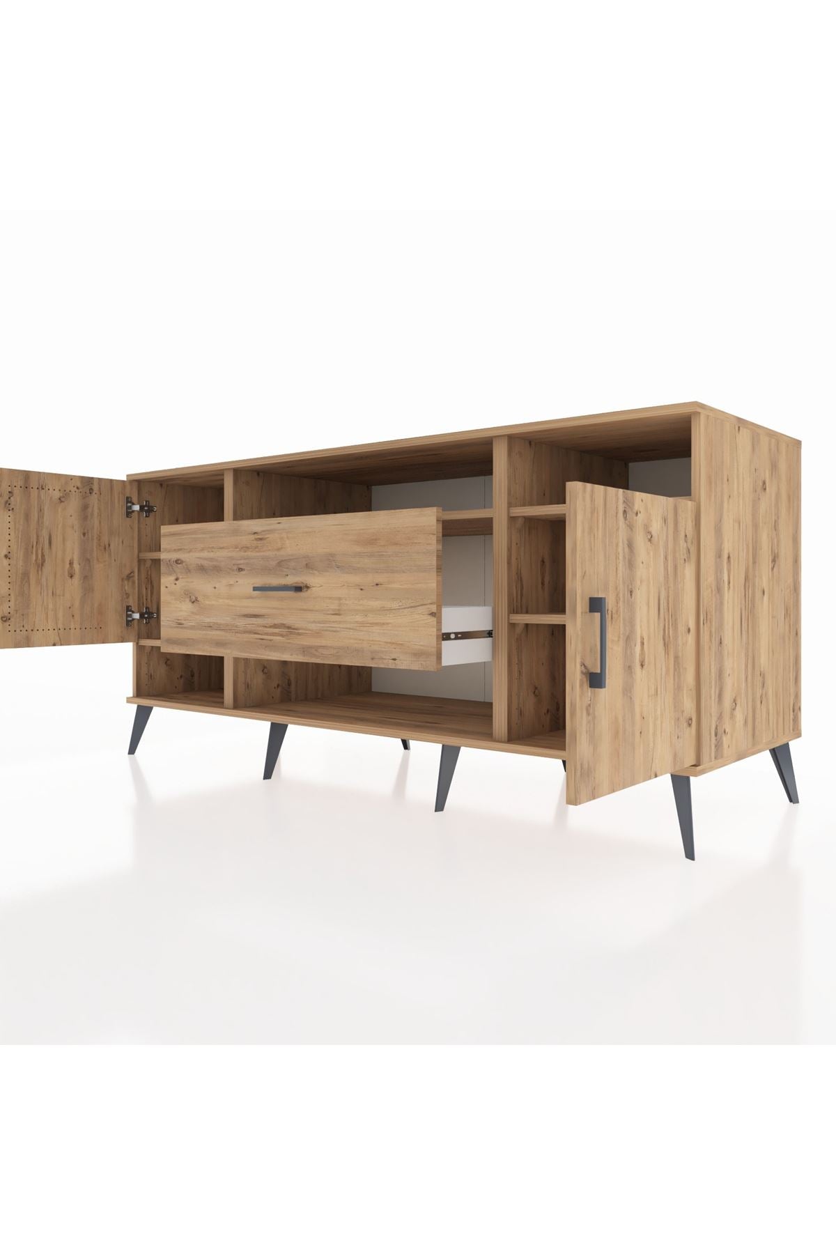 Kronos Konsol 5 Raflı Tek Çekmeceli 2 Kapaklı 176x59x83 - S610M023V21C