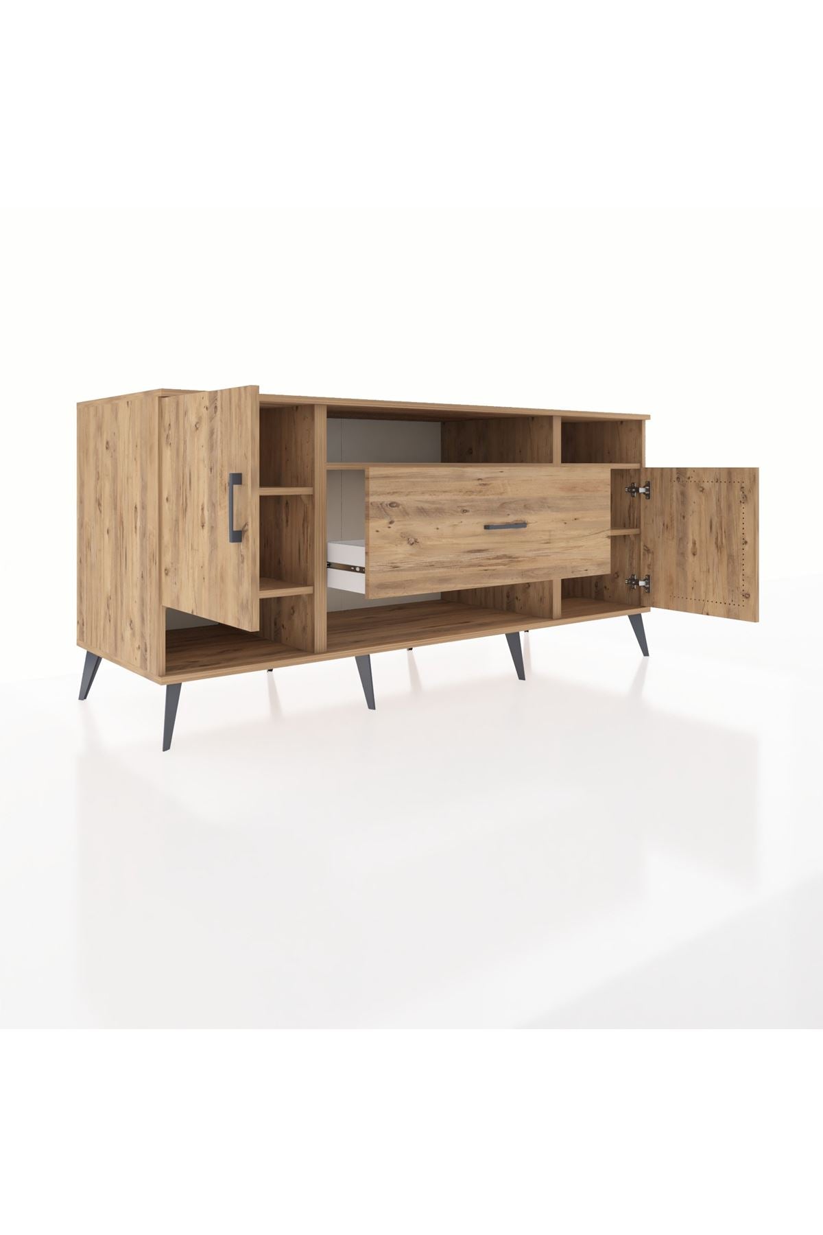 Kronos Konsol 5 Raflı Tek Çekmeceli 2 Kapaklı 176x59x83 - S610M023V21C