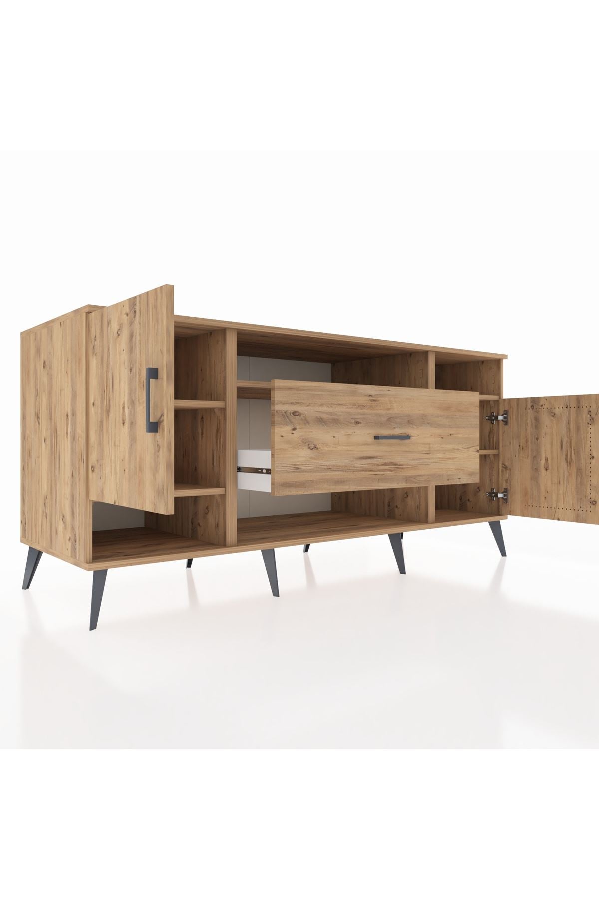 Kronos Konsol 5 Raflı Tek Çekmeceli 2 Kapaklı 176x59x83 - S610M023V21C