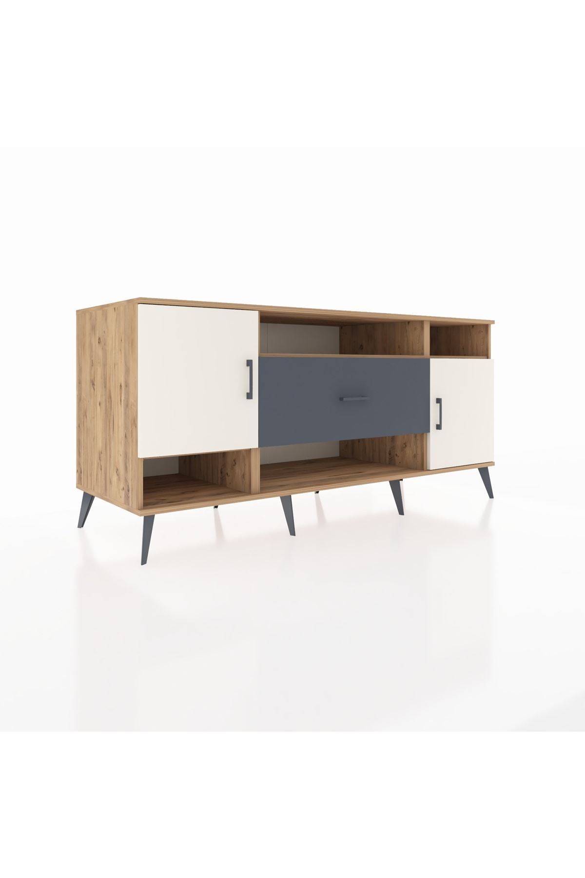 Kronos Konsol 5 Raflı Tek Çekmeceli 2 Kapaklı 176x59x83 - S610M023V23C