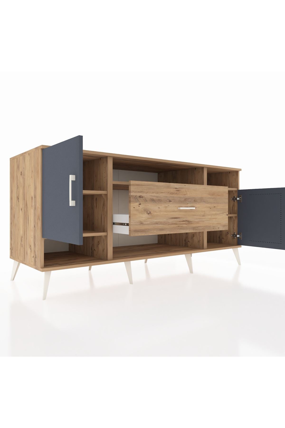 Kronos Konsol 5 Raflı Tek Çekmeceli 2 Kapaklı 176x59x83 - S610M023V27C