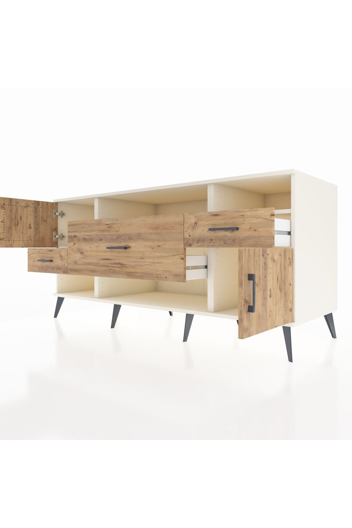 Kronos Konsol 3 Raflı 3 Çekmeceli 2 Kapaklı 176x59x83 - S610M024V03C