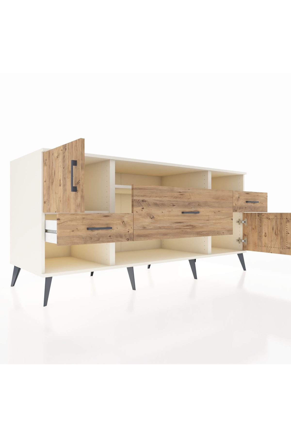 Kronos Konsol 3 Raflı 3 Çekmeceli 2 Kapaklı 176x59x83 - S610M024V03C