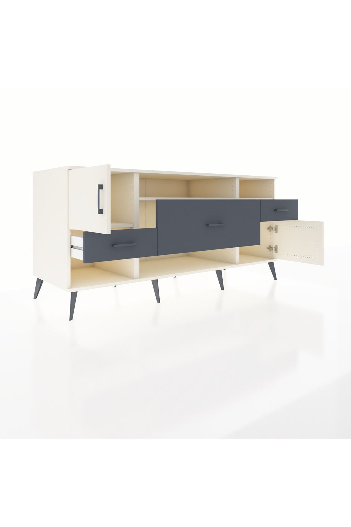 Kronos Konsol 3 Raflı 3 Çekmeceli 2 Kapaklı 176x59x83 - S610M024V05C