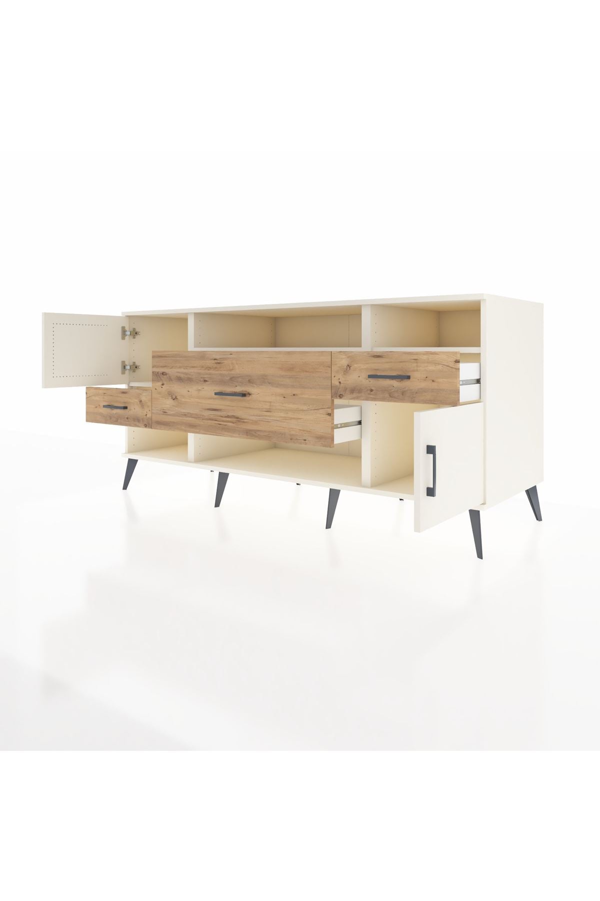 Kronos Konsol 3 Raflı 3 Çekmeceli 2 Kapaklı 176x59x83 - S610M024V06C