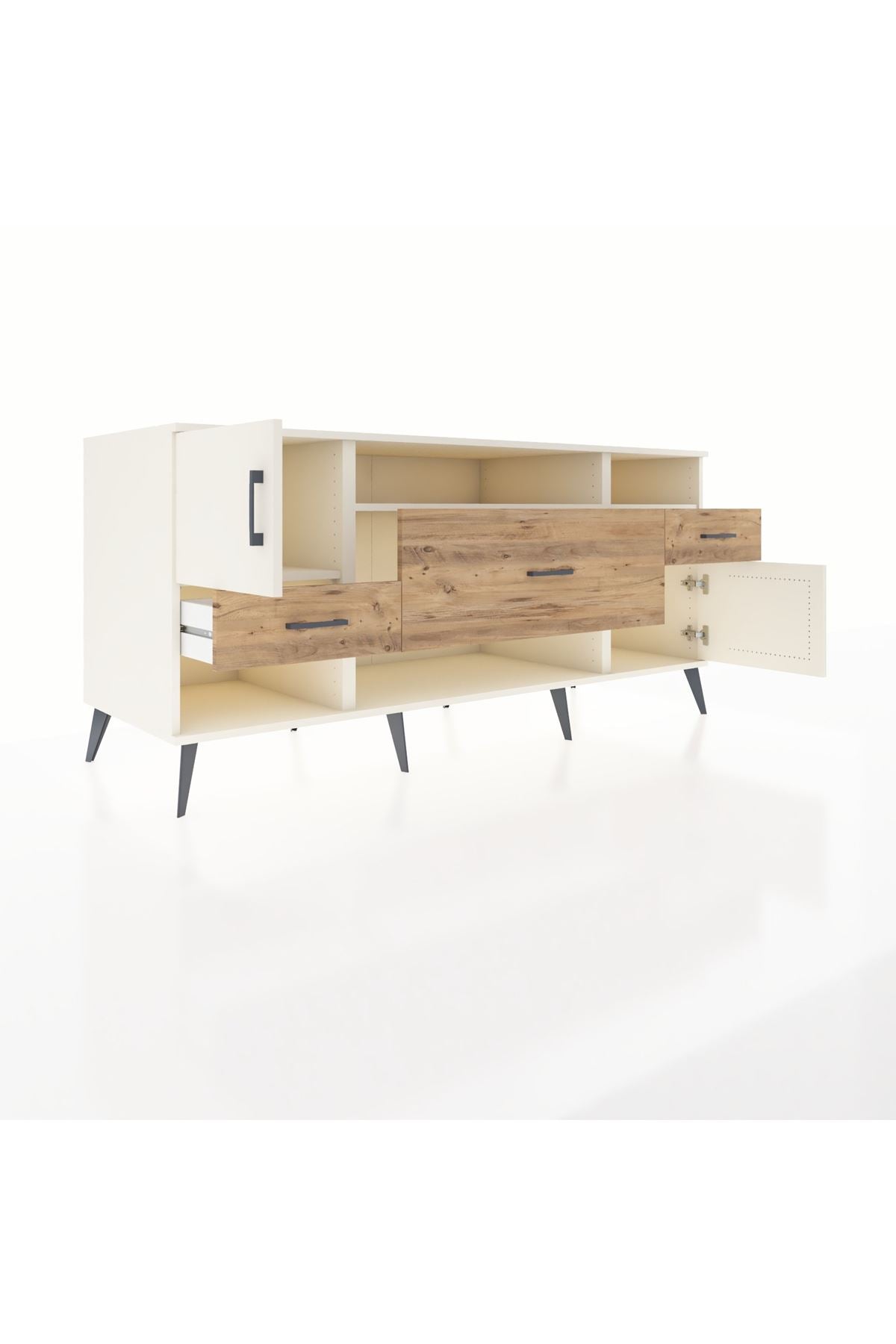 Kronos Konsol 3 Raflı 3 Çekmeceli 2 Kapaklı 176x59x83 - S610M024V06C