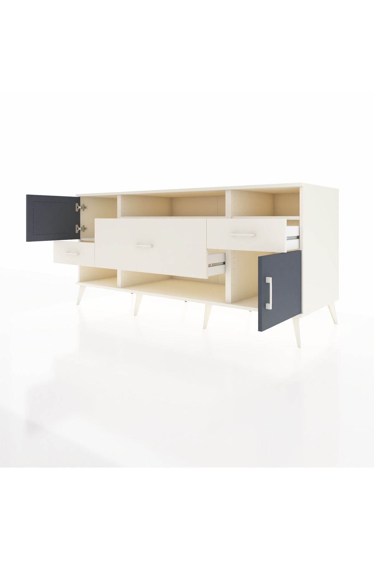 Kronos Konsol 3 Raflı 3 Çekmeceli 2 Kapaklı 176x59x83 - S610M024V07C