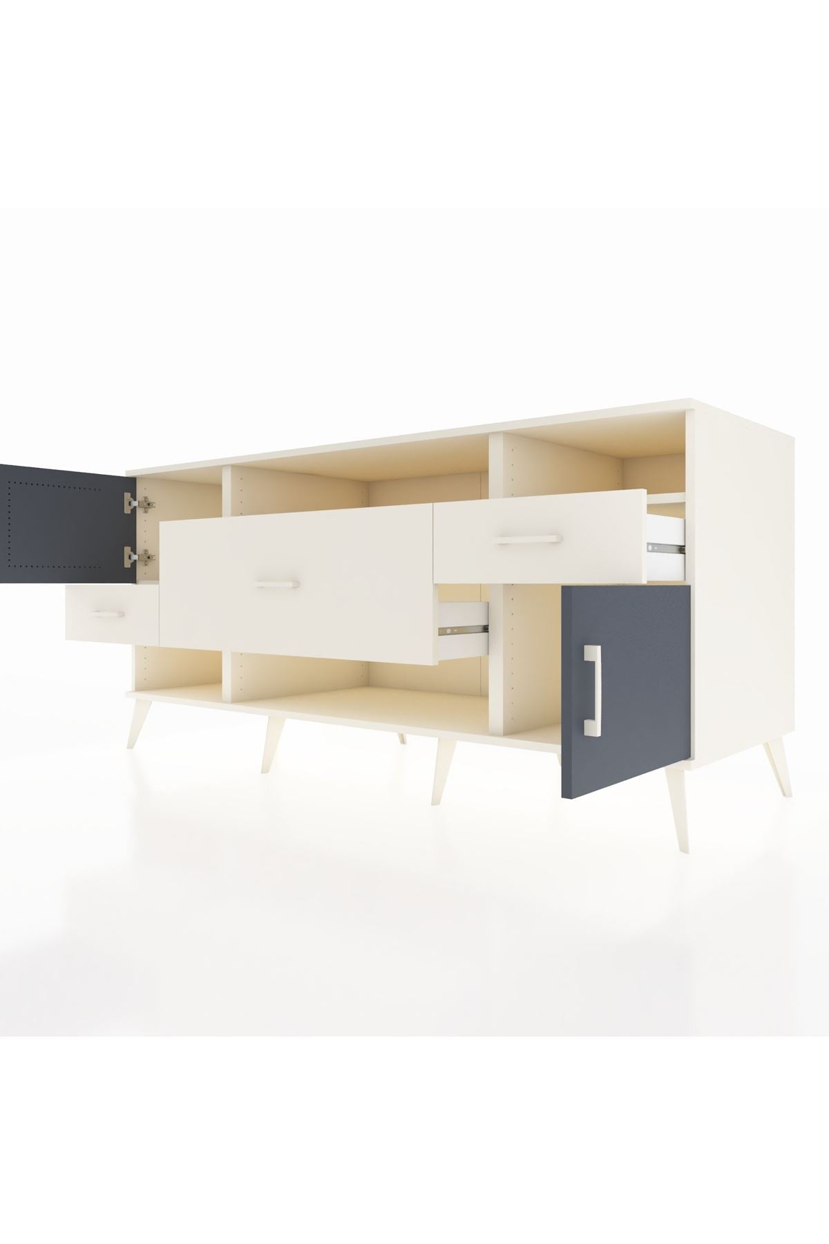 Kronos Konsol 3 Raflı 3 Çekmeceli 2 Kapaklı 176x59x83 - S610M024V07C